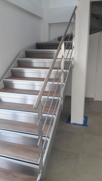 Escalier bois inox